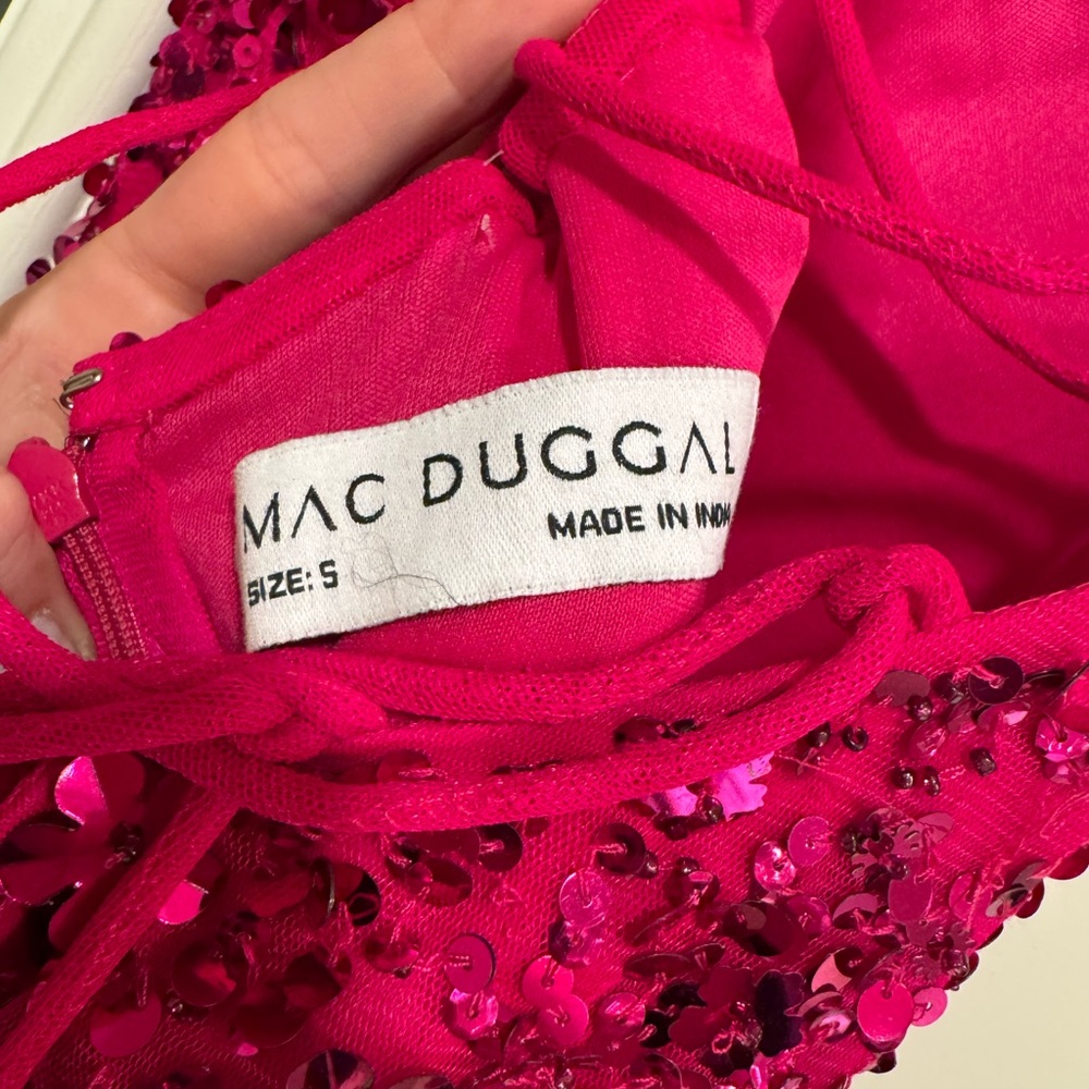 Elegant Pink Mac Duggal Sequin Dress - Picture 5 of 7